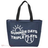Summer Days And Triple Plays Tote Bag thumb 0