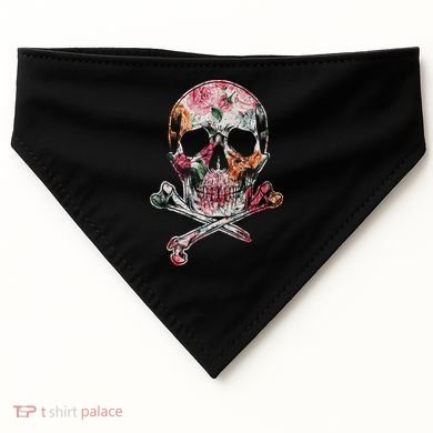 Summer Flower Skull USA-Made Doggie Bandana