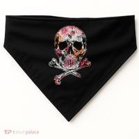 Summer Flower Skull USA-Made Doggie Bandana thumb 0