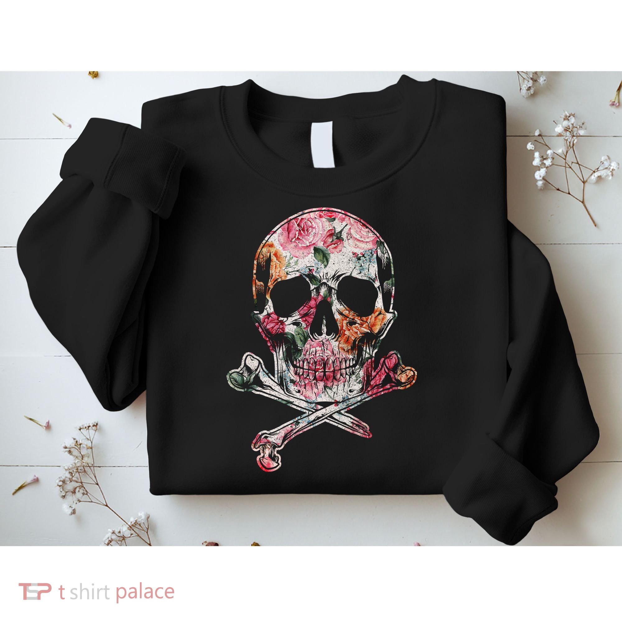 Summer Flower Skull Sweatshirt