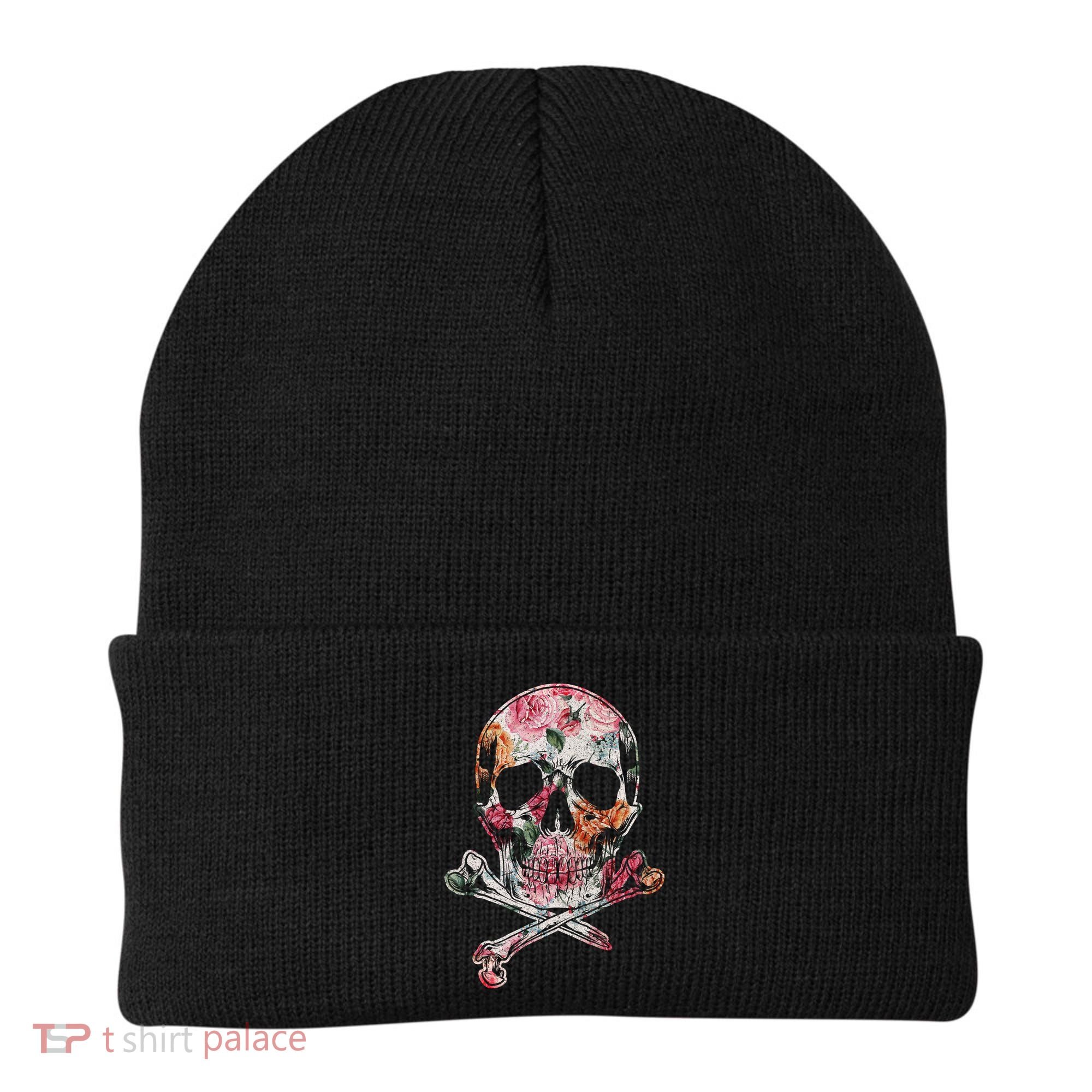 Summer Flower Skull Beanie