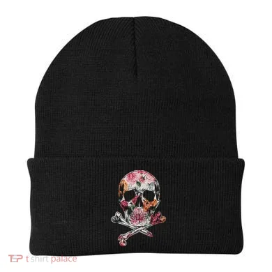 Summer Flower Skull Beanie