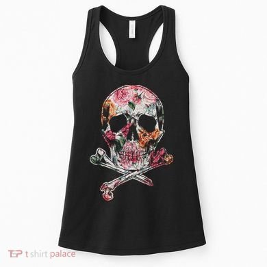 Summer Flower Skull Women's Tank Top