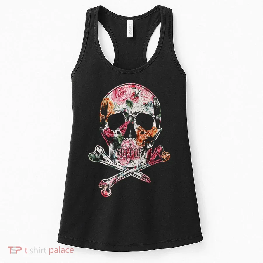 Summer Flower Skull Women's Tank Top