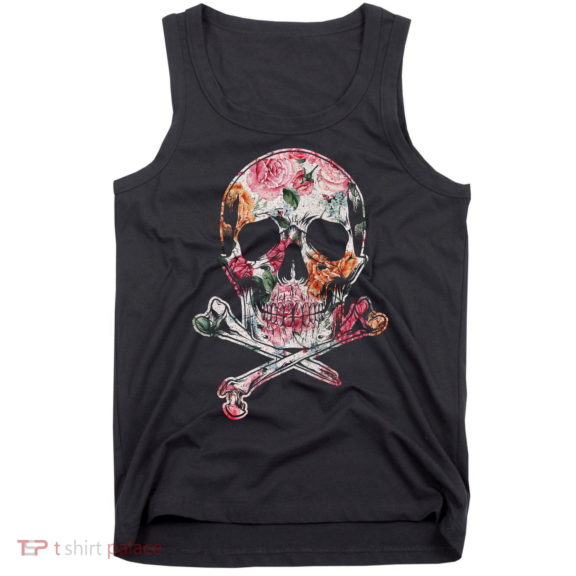 Summer Flower Skull Tank Top