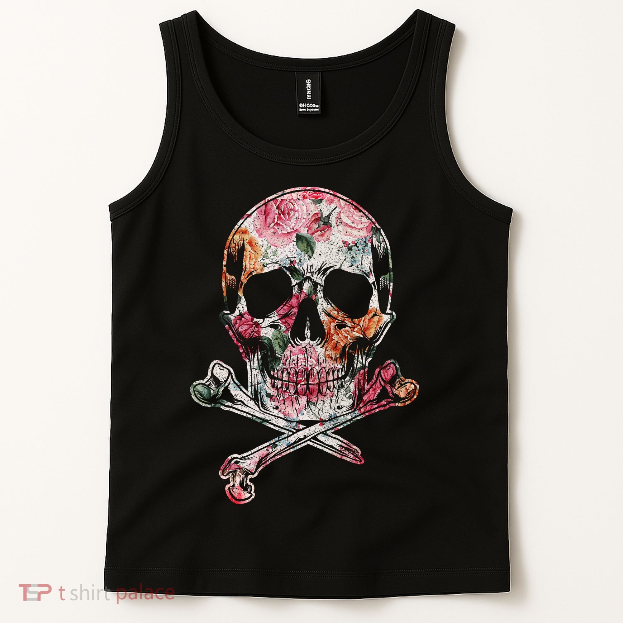 Summer Flower Skull Tank Top
