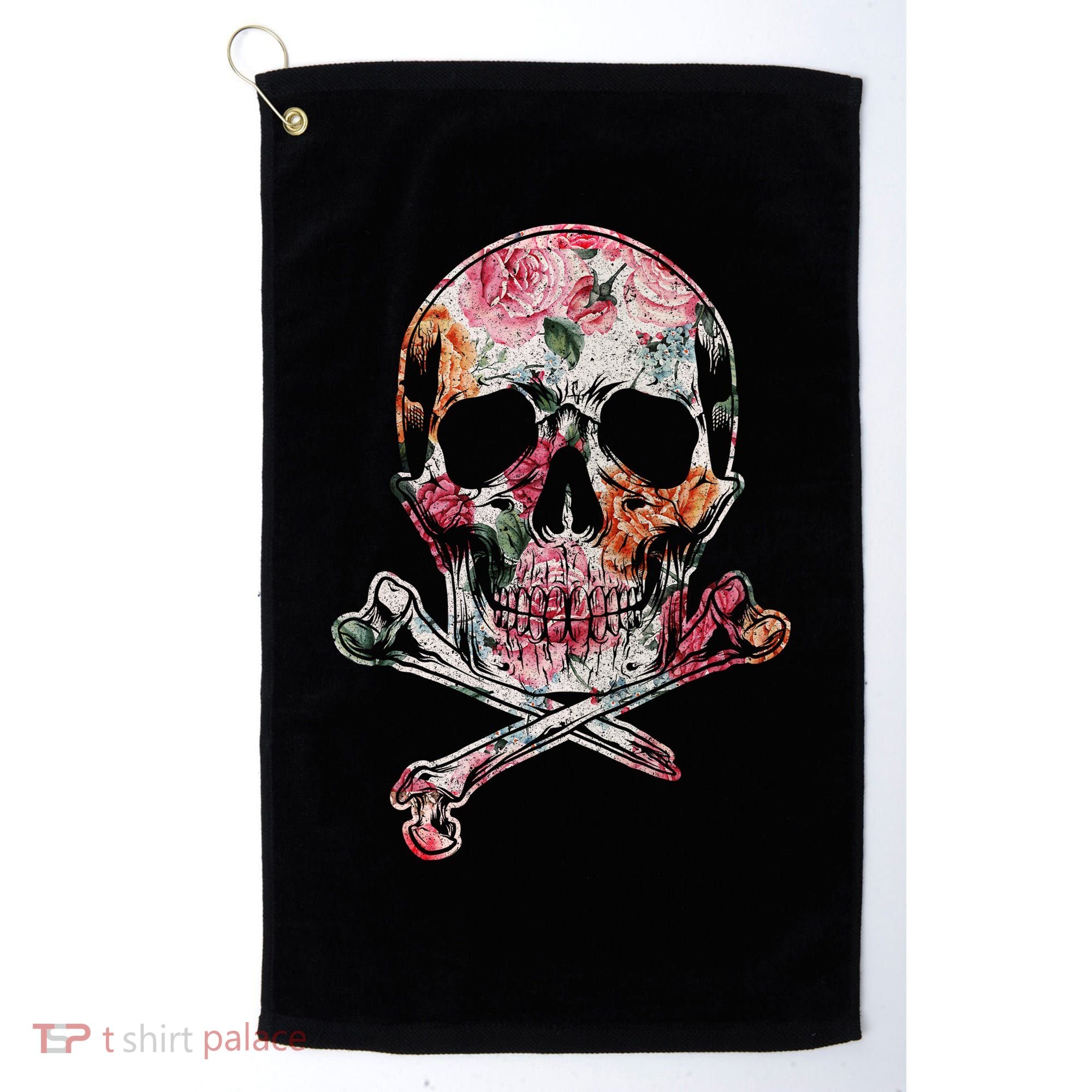 Summer Flower Skull Golf Towel