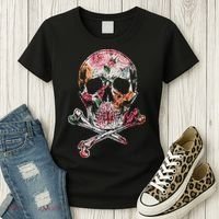 Summer Flower Skull Women's T-Shirt thumb 3