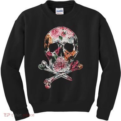 Summer Flower Skull Kids Sweatshirt