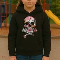 Summer Flower Skull Kids Hoodie thumb 3