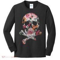 Summer Flower Skull Kids Long Sleeve Shirt thumb 0