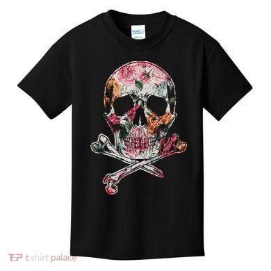 Summer Flower Skull Kids T-Shirt