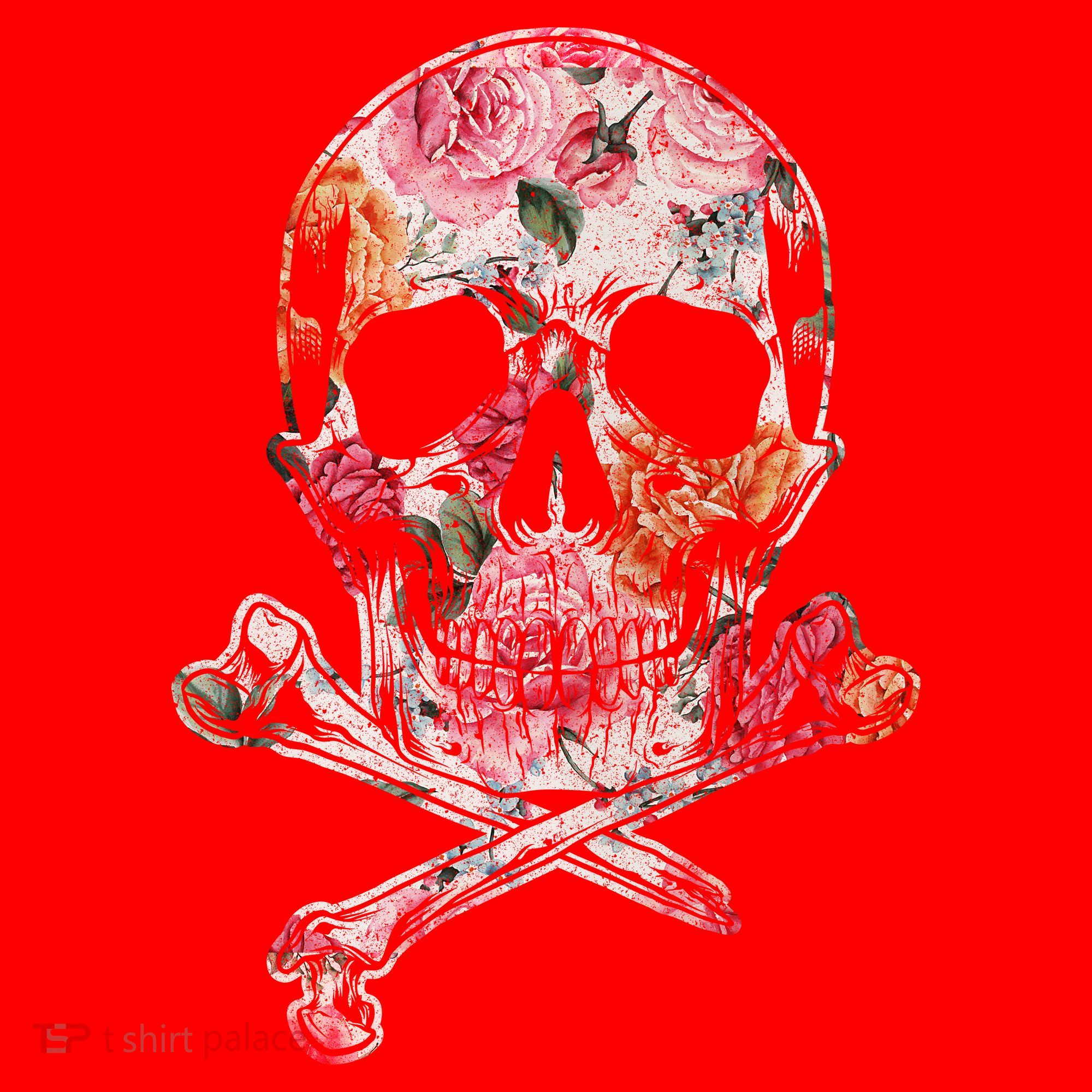 Summer Flower Skull Santa Hat