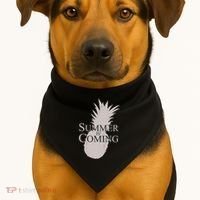 Summer Is Coming Pineapple USA-Made Doggie Bandana thumb 1