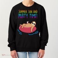 Summer Sun And Party Time Sloth Loungin Women's Sweatshirt thumb 0