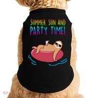 Summer Sun And Party Time Sloth Loungin Doggie Tank thumb 0