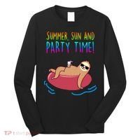 Summer Sun And Party Time Sloth Loungin Long Sleeve Shirt thumb 0