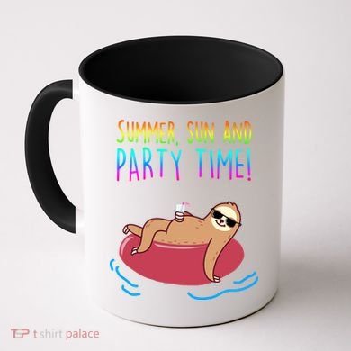 Summer Sun And Party Time Sloth Loungin Coffee Mug