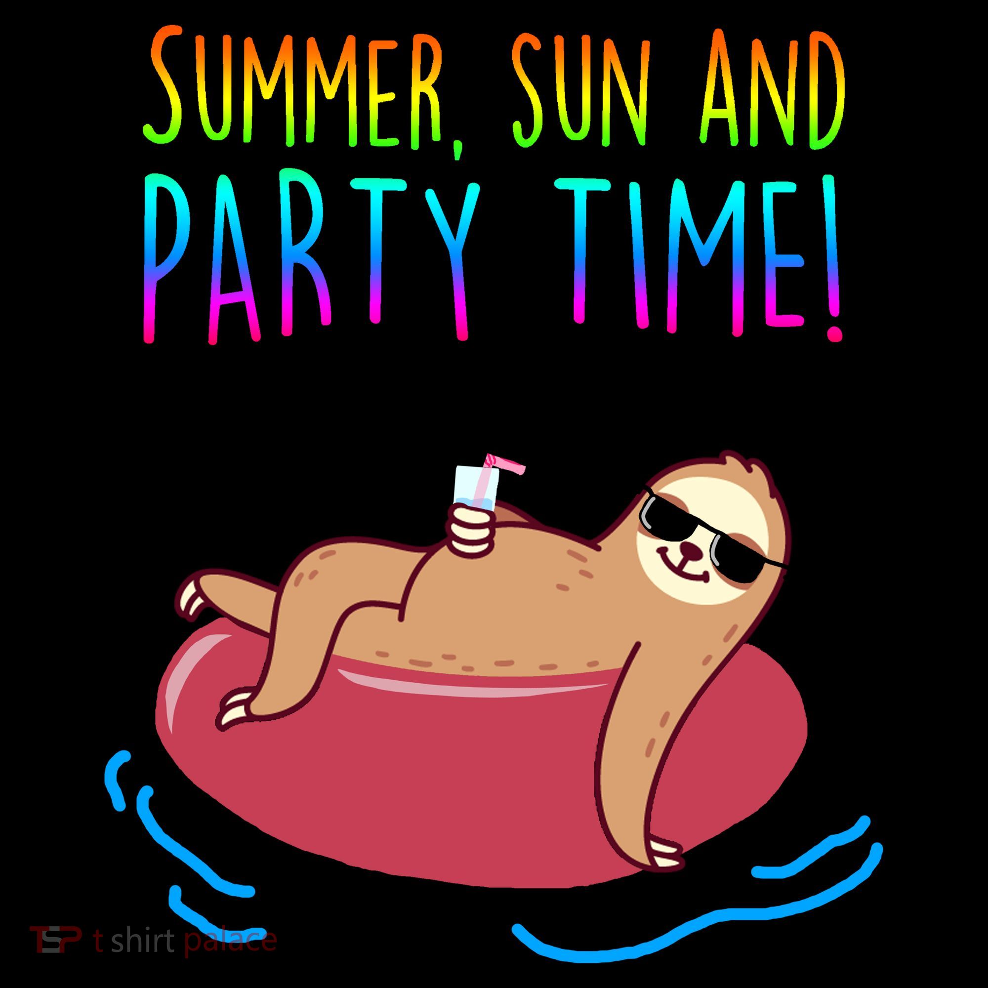 Summer Sun And Party Time Sloth Loungin Coffee Mug