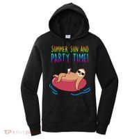 Summer Sun And Party Time Sloth Loungin Women's Hoodie thumb 0