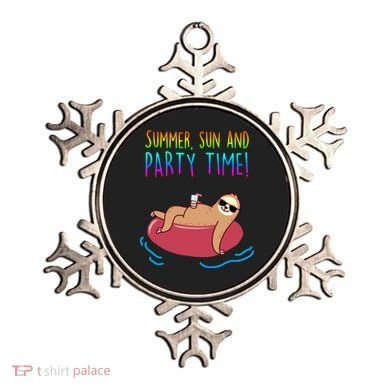 Summer Sun And Party Time Sloth Loungin Ornament