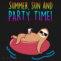 Summer Sun And Party Time Sloth Loungin Ornament thumb 1