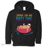 Summer Sun And Party Time Sloth Loungin Toddler Hoodie thumb 0