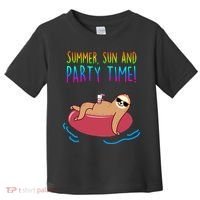 Summer Sun And Party Time Sloth Loungin Toddler T-Shirt thumb 0