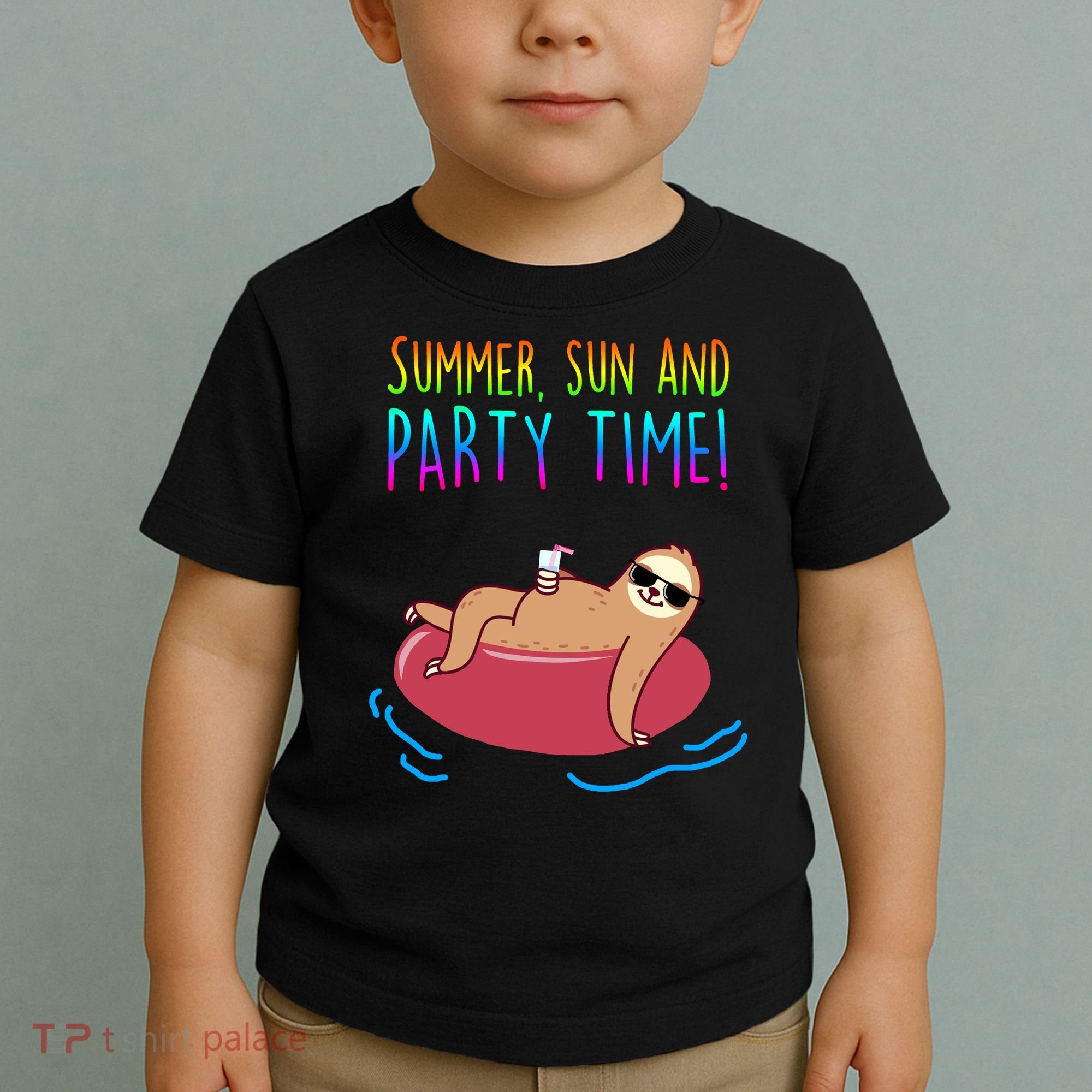 Summer Sun And Party Time Sloth Loungin Toddler T-Shirt
