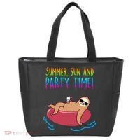 Summer Sun And Party Time Sloth Loungin Tote Bag thumb 0