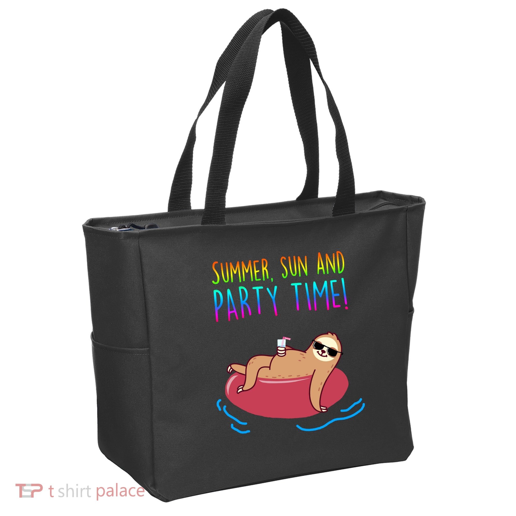 Summer Sun And Party Time Sloth Loungin Tote Bag