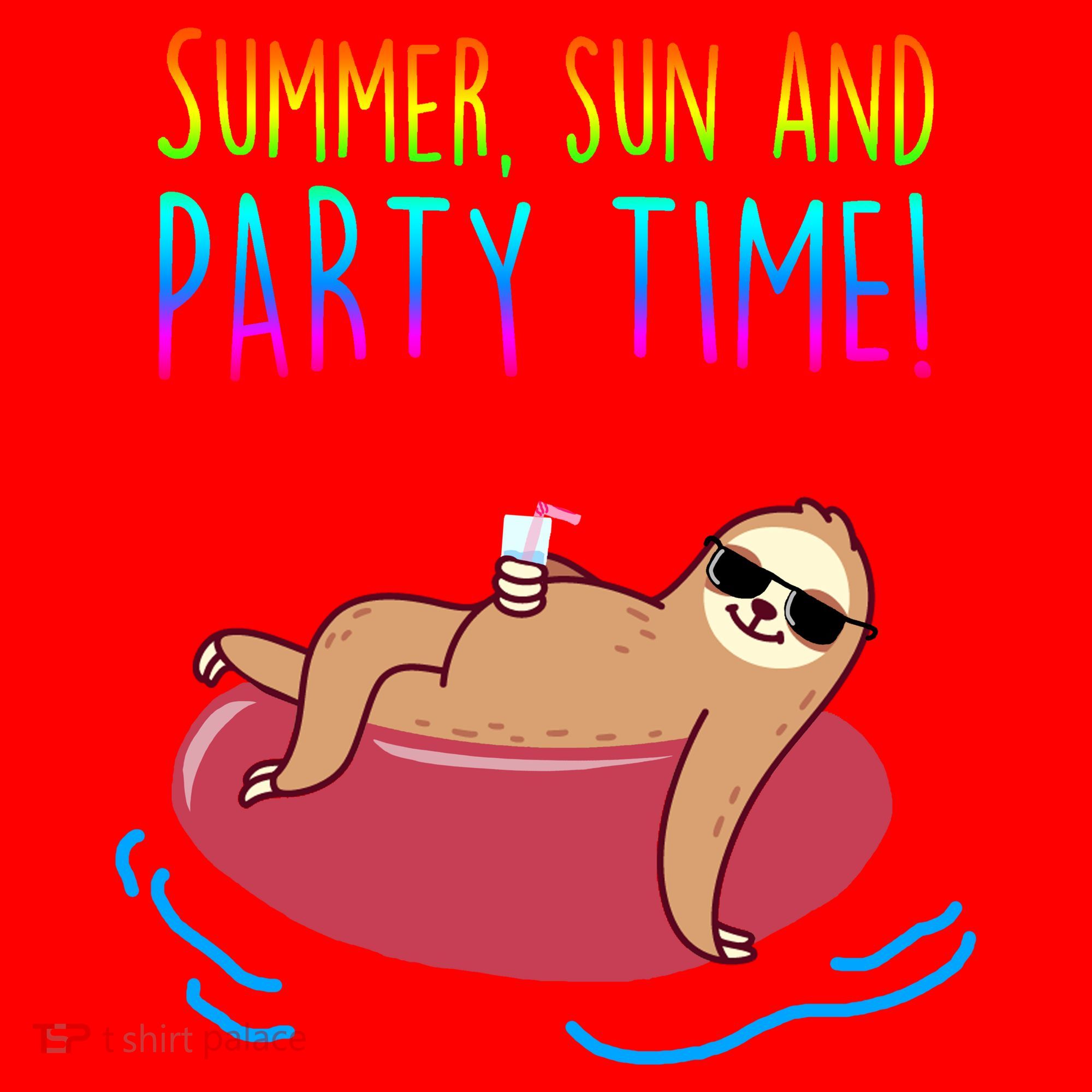 Summer Sun And Party Time Sloth Loungin Santa Hat