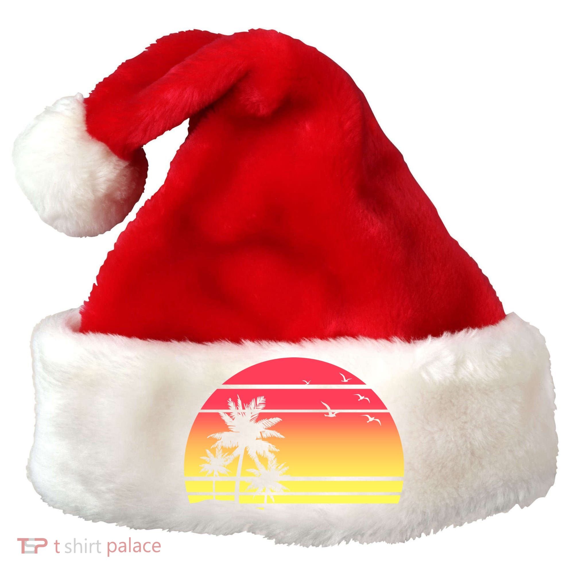 Summer Sunset Santa Hat