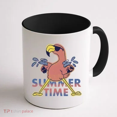 Summer Time Flamingo Coffee Mug back