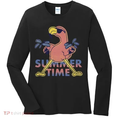 Summer Time Flamingo Women's Long Sleeve Shirt