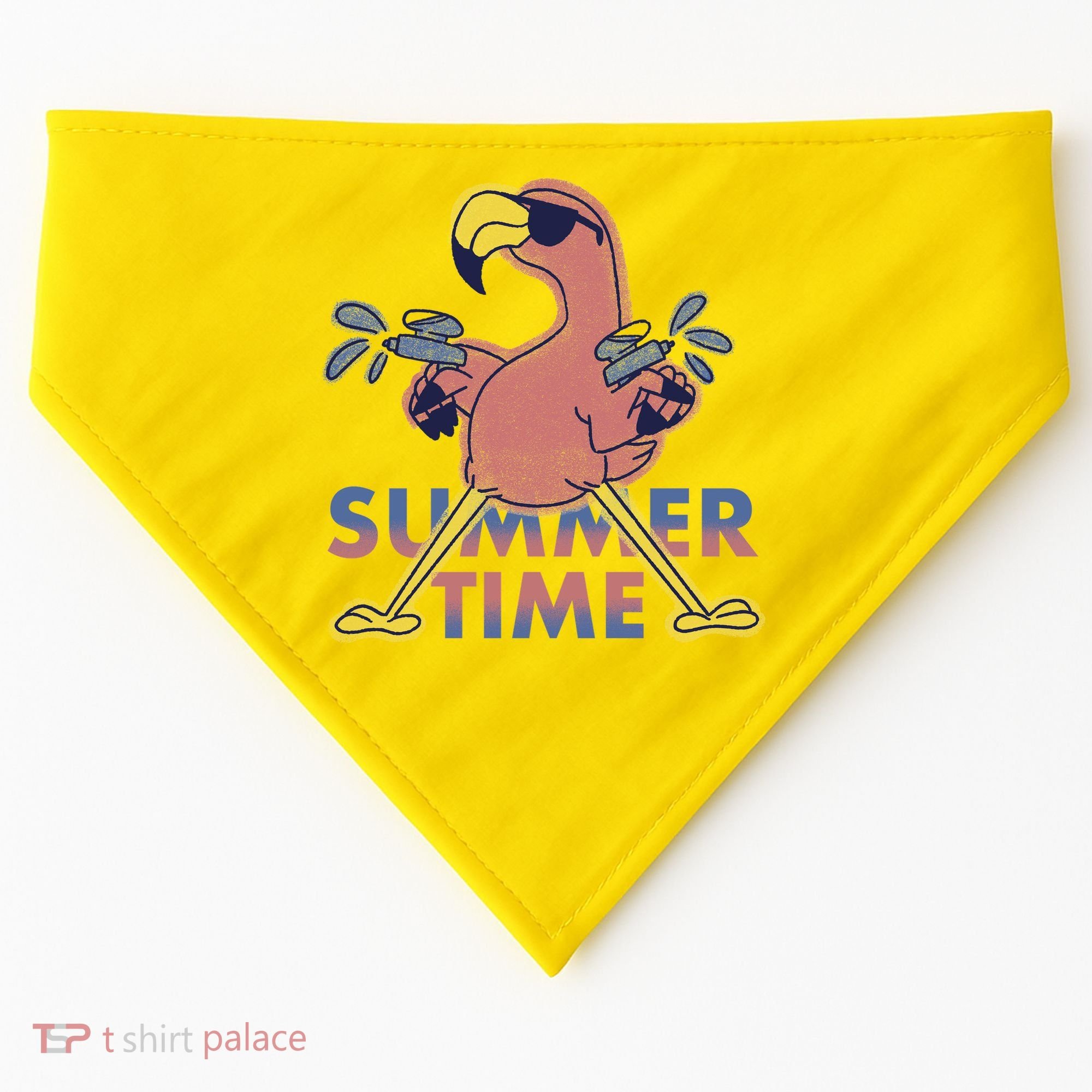 Summer Time Flamingo USA-Made Doggie Bandana
