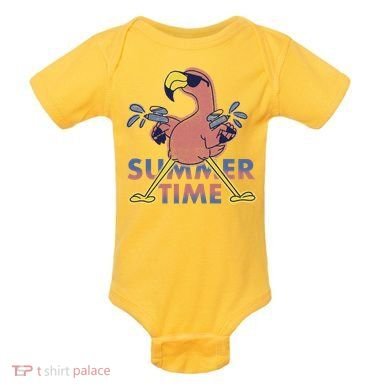 Summer Time Flamingo Baby Bodysuit