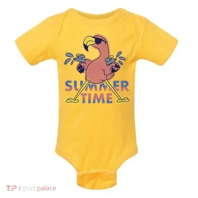 Summer Time Flamingo Baby Bodysuit