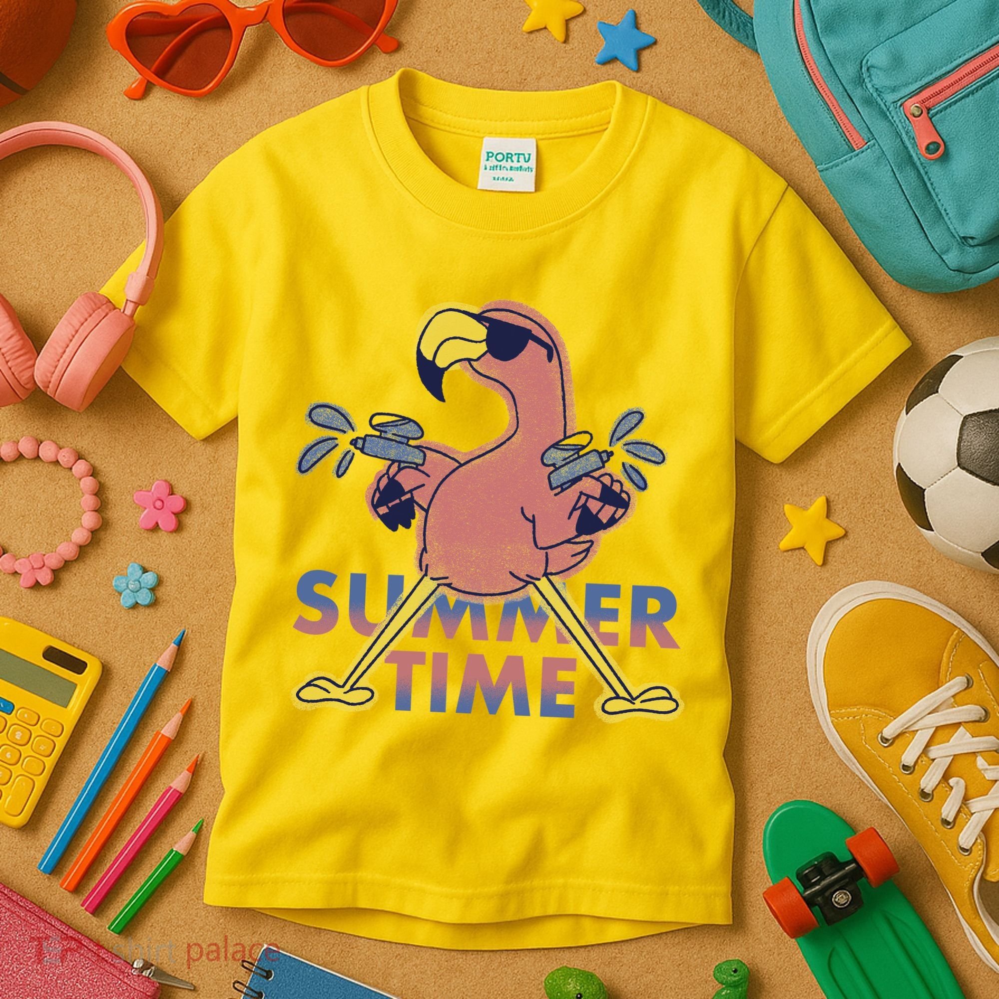 Summer Time Flamingo Kids T-Shirt