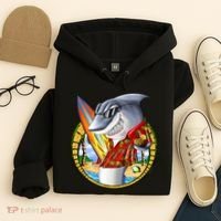 Summertime Beach Shark Surfing Hoodie thumb 4
