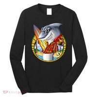 Summertime Beach Shark Surfing Long Sleeve Shirt thumb 0