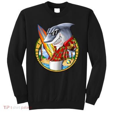 Summertime Beach Shark Surfing Sweatshirt