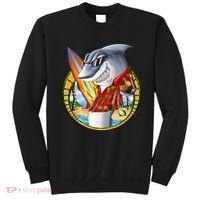 Summertime Beach Shark Surfing Sweatshirt thumb 0