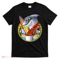 Summertime Beach Shark Surfing T-Shirt thumb 0