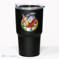 Summertime Beach Shark Surfing Tumbler thumb 0