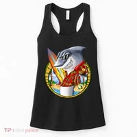 Summertime Beach Shark Surfing Women's Tank Top thumb 0