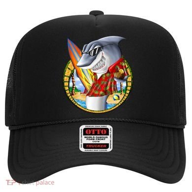 Summertime Beach Shark Surfing Hat