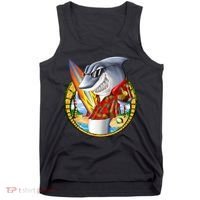 Summertime Beach Shark Surfing Tank Top thumb 0