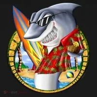 Summertime Beach Shark Surfing Women's Long Sleeve Shirt thumb 2