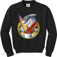 Summertime Beach Shark Surfing Kids Sweatshirt thumb 0